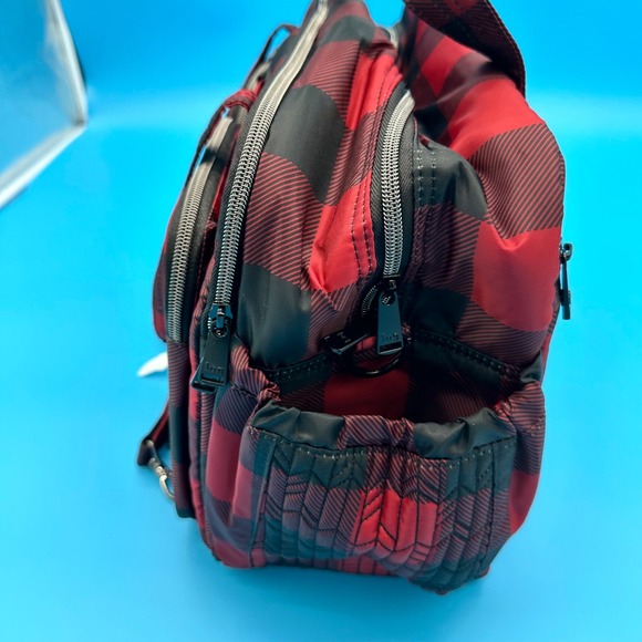 LUG Puddle Jumper PJ Duffel Travel carry on work Bag Red Buffalo Plaid RFID - Picture 3 of 10